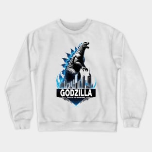 Godzilla city king blue lights Crewneck Sweatshirt